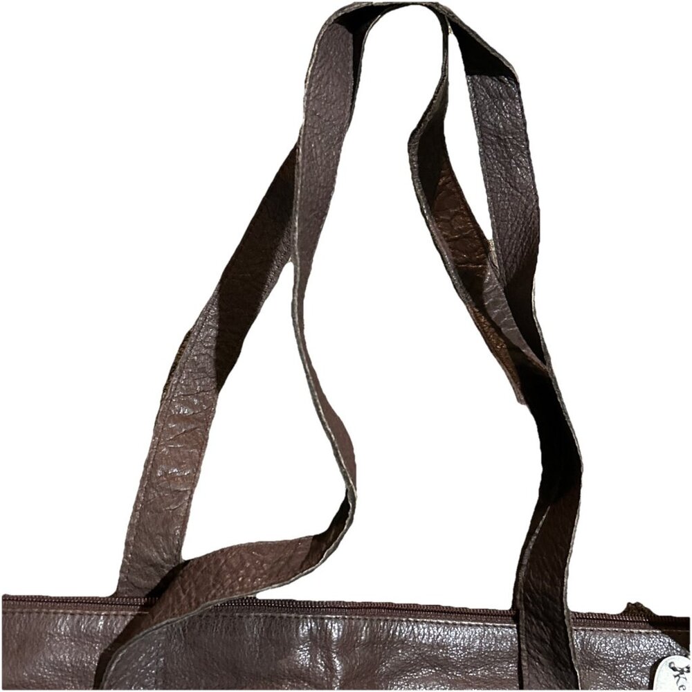 VTG Kenneth Cole 90's Espresso Brown Leather Tote Bag Leather Working Girl - Picture 4 of 12